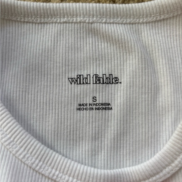 Wild Fable White Ribbed Crop Top - Picture 2 of 3